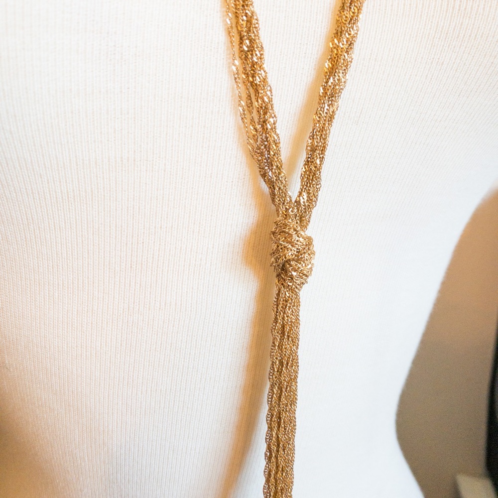 Gold Rope Chain Knotted Necklace